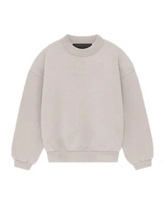 Fear of God Essentials Crewneck Pullover Sweatshirt in Silver Cloud Kids Size 10 - Picture 1 of 8