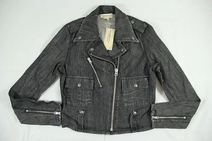 Denim & Supply Ralph Lauren schwarze Baumwoll-Jeansjacke mit Metallakzent S neu mit Etikett - Bild 1 von 5