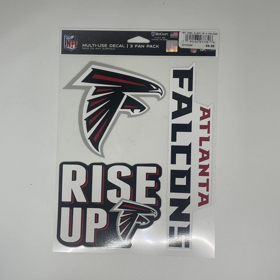 NFL Atlanta Falcons Multi Use 3 Fan Pack Decal / Sticker Sheet (5.5" x 7.5") - Image 1 of 1