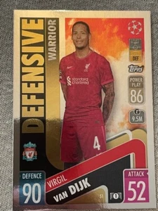 Topps Match Attax Champions League 21/22 Defensive Warrior 51 Virgil van Dijk - Imagen 1 de 1