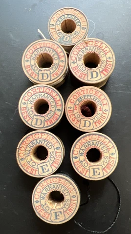 LOT/8 Corticelli BEST TWIST Silk 10 YD Thread Spools Various Colors D, E, F Cover