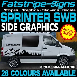 passend für MERCEDES SPRINTER SWB AUFKLEBER GRAFIK AUFKLEBER CAMPER VAN WOHNMOBIL - Bild 1 von 2