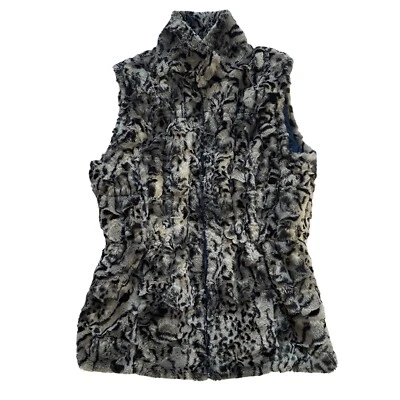 Chaleco Dennis Basso Reversible Piel Sintética Estampado Animal XS Foto 1 de 4