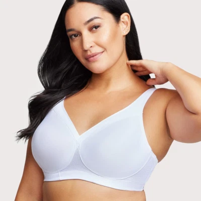 Glamorise Sport 34G США универсальный средний поддержки провода бесплатный спортивный бюстгальтер 1006 белый - Изображение 1 из 4