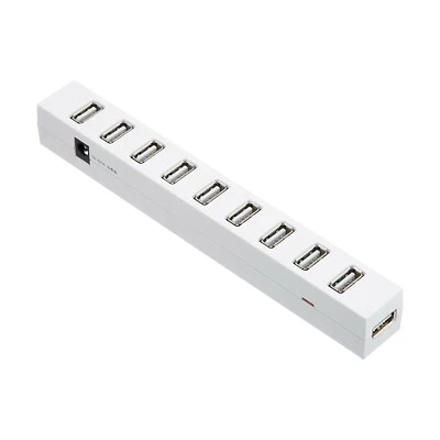 ELECOM 10 PORT USB 2.0 COMPACT MAGNETIC HUB U2H-Z10SWH WHITE RARE - Image 1 of 4
