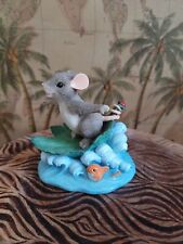 Charming Tails Hang Ten Mouse Figurine 83/103 Surfing Fish Leaf Wave Summer