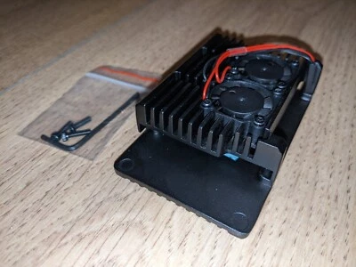 Boîtier en Aluminium Noir Ventilé pour Raspberry Pi 4B - Photo 1/2