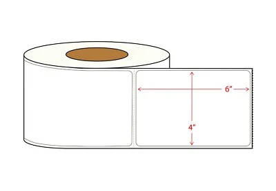 PREMIUM LABEL SUPPLY 4000 4x6 Direct Thermal Shipping Labels - 4 Rolls - 3" Core - 1000 Per Roll