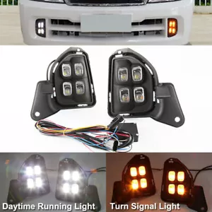 LED DRL Daytime Running Light Fog Lamp w/ Turn For Toyota Hiace 2014 2015 2016 - Picture 1 of 11