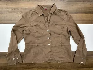 Vintage Gitano Womens XL Brown Cotton Jacket Button Front - Picture 1 of 8