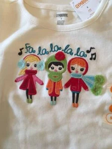 Gymboree Cozy Cutie "Fa la la la la" Girl's LS Cotton Knit Top 5 or 6 NWT - Picture 1 of 3