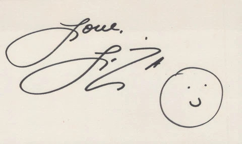 Liza Minnelli signed 3x5 card Vintage Cover