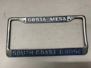 Costa Mesa CA South Coast Dodge Vintage Metal Dealer License Plate Frame - Picture 1 of 5
