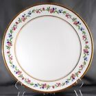 Raynaud Country Flowers Chop Plate 11in White Limoges Pink Blue Floral Gold Trim