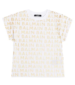 BALMAIN T SHIRT DAMEN SS TEE ALLOVER GOLD BT8B41 100OR - Bild 1 von 1