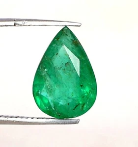 10.75x7.75 mm Certified Natural Emerald Pear Cut 1.93 CTS Untreated Loose Gems - Picture 1 of 6