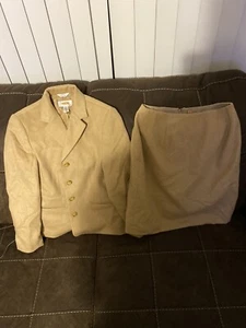 Womens Talbots Petite Camel Hair Skirt Set Jacket Size 2 Skirt Size 4(5S9) - Picture 1 of 3