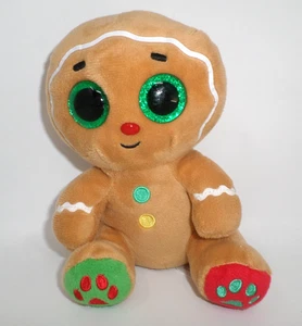 Ty Nutmeg the Gingerbread Man Beanie Boos Plush Multicolor Glittery Green Eyes - Foto 1 di 3
