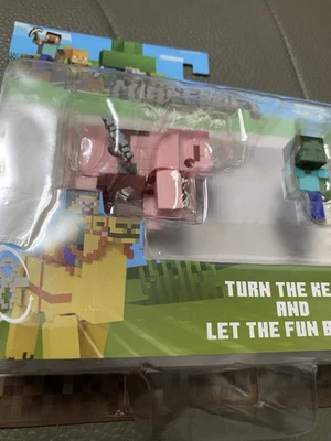 Minecraft Wind Up Zombie Pig set of figures - Image 1 of 4