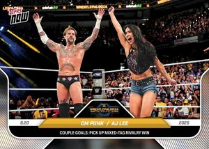 2025 Topps Now WWE #98 CM Punk AJ Lee Wrestlepalooza - Presale - Picture 1 of 2