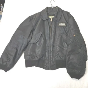 Vtg Alpha Industries CWU 45/P Mens Bomber Jacket Black Military Flyers - Picture 1 of 12