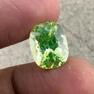 Rare 11.35 Ct Natural Green Peridot Cushion Cut Certified Loose Gemstone - Picture 1 of 8