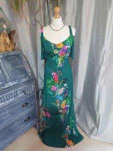 Gorgeous Monsoon Dress Size 18 Green Parrot Classic Elagant Wedding Ascot Cruise - Picture 1 of 7