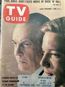 1962 TV GUIDE Raymond Massey Richard Chamberlain of Dr. Kildare June 16-22 - Picture 1 of 1