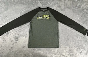 Under Armour Boys Long Sleeve Shirt YOUTH SIZE MEDIUM Forest Green Raglan Sleeve - Picture 1 of 12