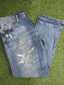 Jeans bordados Ed Hardy por Christian Audigier - Cintura 36" Pierna 32" W36 L32 - Imagen 1 de 10