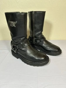 Stivali donna Harley Davidson neri taglia 8 pelle imbracatura equitazione zip - Foto 1 di 9