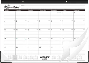 Calendario de escritorio 2026 - Calendario de escritorio mensual 2026, enero 2026 - diciembre 2026, 17" x 12", - Imagen 1 de 12