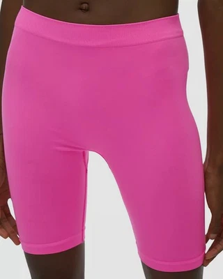 Pantalones cortos de bicicleta Helmut Lang rosa sin costuras para mujer talla M/L Foto 1 de 2