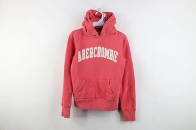 Vtg 90s Y2K Abercrombie & Fitch Womens M Faded Babydoll Hoodie Sweatshirt Pink - Image 1 of 4