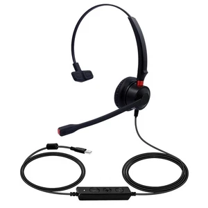 USB Wired Computer Headset With Microphone Noise-reduction Office Call TDW - Afbeelding 1 van 12