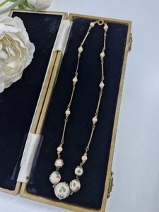 Antiguo collar vintage rosa con cuentas de murano cuentas de vidrio veneciano - Imagen 1 de 10