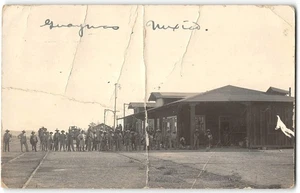 RPPC Guaymas, Mexico Railroad Depot U.S.S. California 1913 Mexican Revolution? - Picture 1 of 2