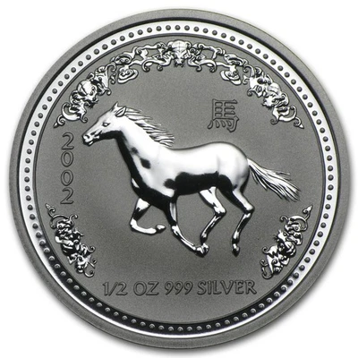 2002 Australia 1/2 oz Silver Year of the Horse BU (Series I) - Image 1 of 2