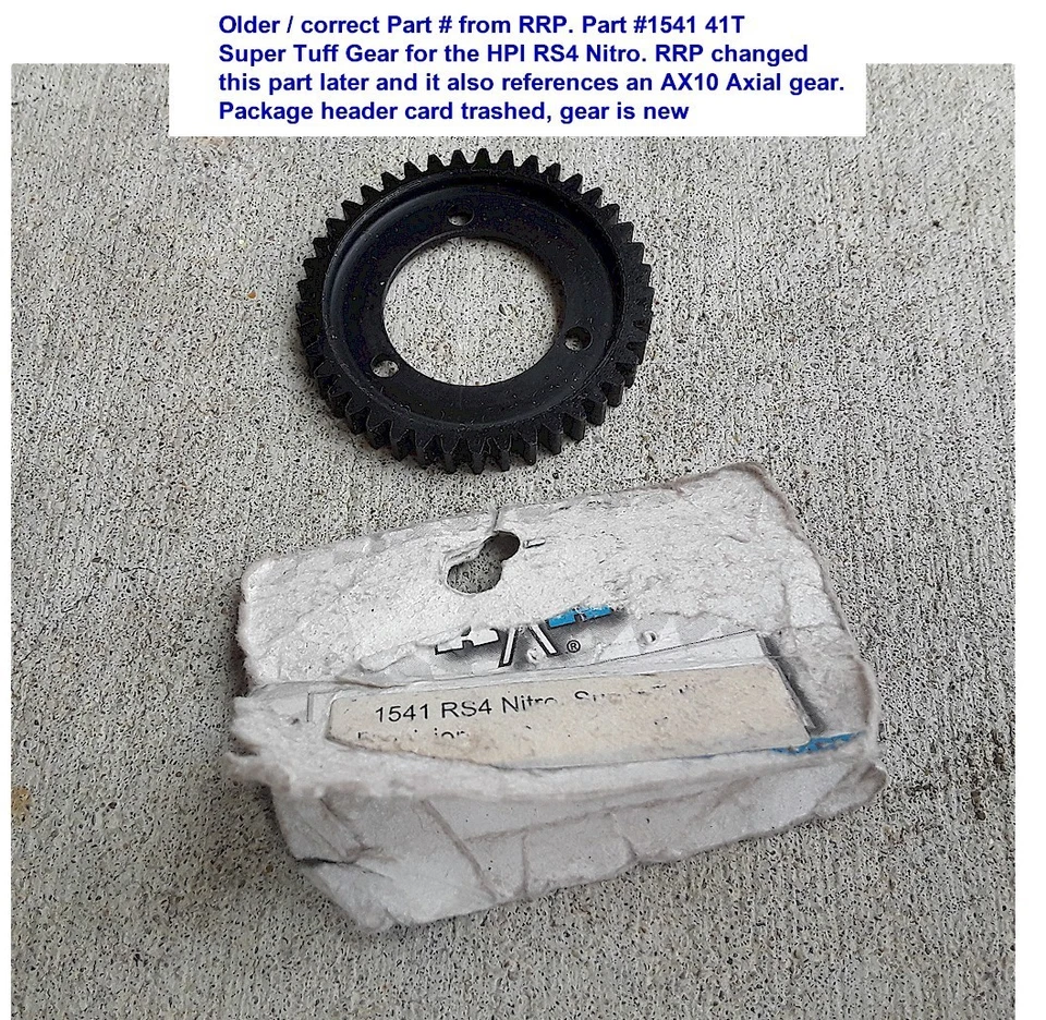 Vintage RC Car Buggy Robinson Racing 1541 RS4 Nitro 32P Super Tuff Spur Gear 41T - Image 1 of 1