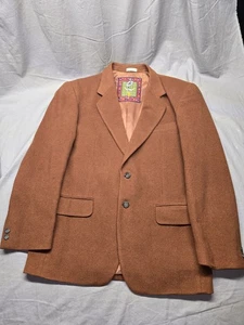 Retro Wool Sport Coat M Football Theme Lining OBC Hong Kong Vintage Men’s Jacket - Picture 1 of 9