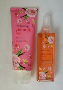Bodycology Body Cream & Fragrance Body Mist Pink Vanilla Wish -2 PC Set-New - Picture 1 of 5