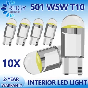 10X T10 194 168 W5W 2825 COB LED License Plate Interior Light Bulbs 6000K White - Picture 1 of 9