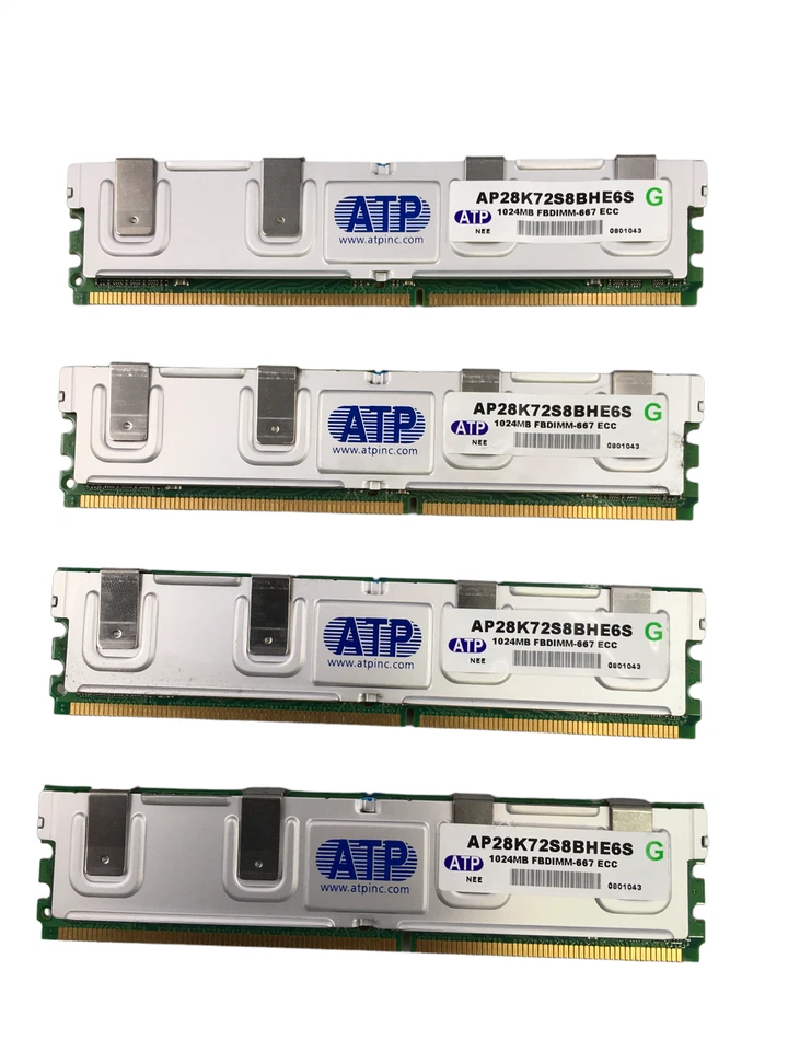 Lot Of 4 ATP AP28K72S8BHE6S 1024MB Server Ram FBDIMM-667 - Image 1 of 1