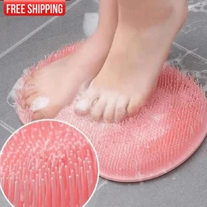 Exfoliating Silicone Foot Back Scrubber Massager Pad for Bath Shower Cleaning - Picture 1 of 8
