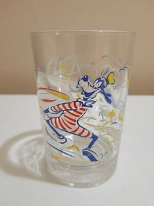 Vintage Disney World Goofy Blizzard Beach Flat Drinking Clear Glass Tumbler 5" - Picture 1 of 6