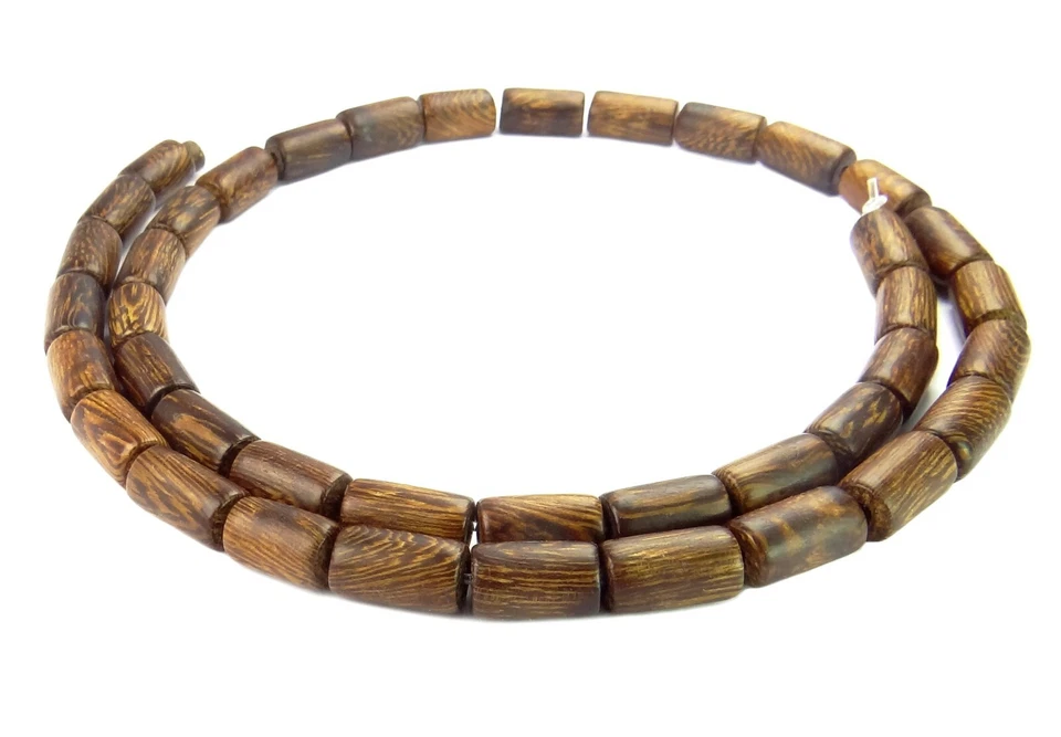 😏 Goldregenholz Walzen Röhrchen 10x6 mm Perlen Naturperlen Holzperlen Strang 😉 - Bild 1 von 1