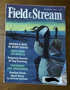 Field & Stream Dec 1963 vintage hunting & fishing mag beautiful painted cover - Picture 1 of 3