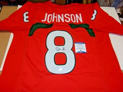 DUKE JOHNSON MIAMI HURRICANES,BROWNS BECKETT/COA SIGNED JERSEY - Image 1 of 2
