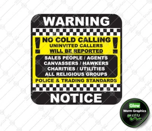 No Cold Calling Window Door Stickers Religious Groups Canvassers Callers Sign - Picture 1 of 1