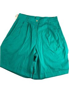 vintage Izod womens golf shorts, size 12, 100%cotton, RN 21008, teal color, new